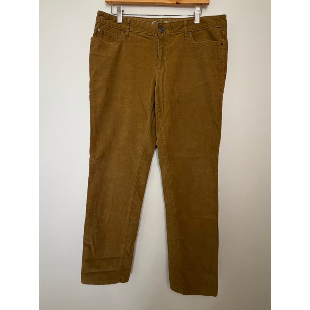 Eddie Bauer Corduroy Pants Women 10 Boyfriend Slim Leg Earth Tone Casual Utility
